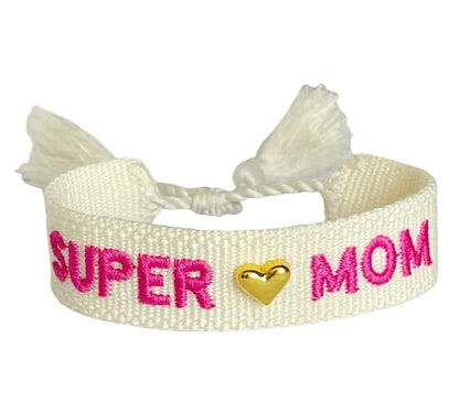 Super Mom Embroidery Bracelets | Adjustable Bracelet Mother's Day Gift For Your Super Mom