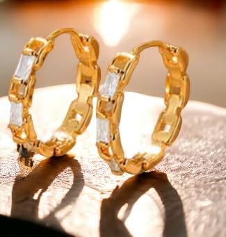 Gold Link Chain Hoop Earrings