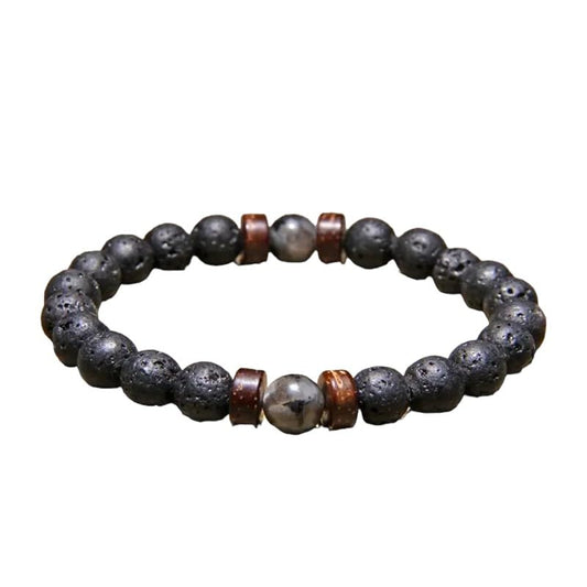 Volcanic Stone Bead Tibetan Chakra Bracelet