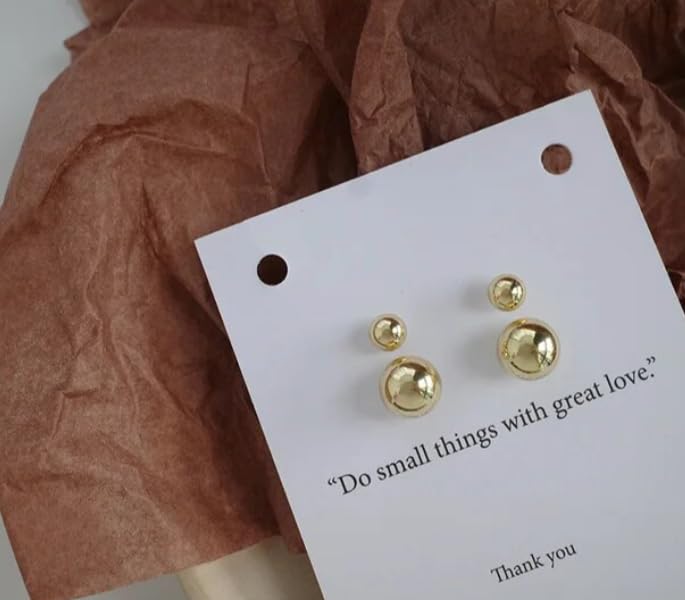 Gold Ball Drop Stud Earrings for Women