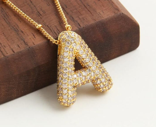 Bling-Bling Bubble Letter Necklace