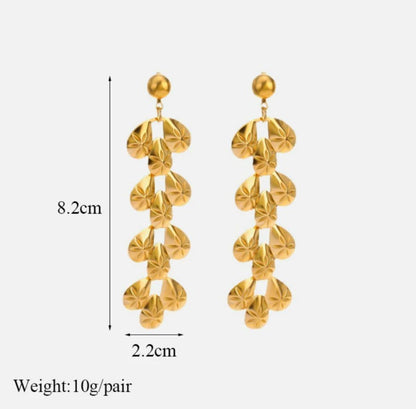 Leaf Dangle Drop Earrings