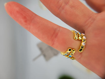 Turkish Evil Eye Open Stackable Ring