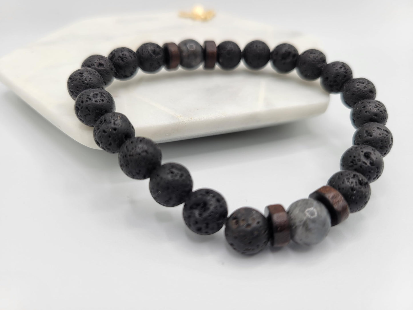 Volcanic Stone Bead Tibetan Chakra Bracelet