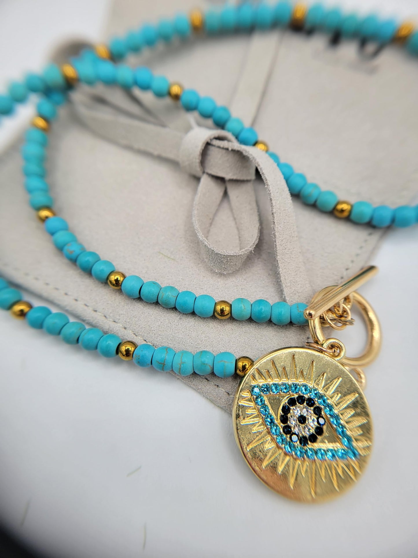 Summer Evil Eye Charm Pendant Necklace