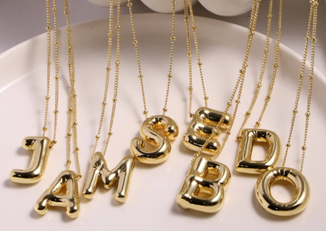 Balloon Bubble Letter Necklace