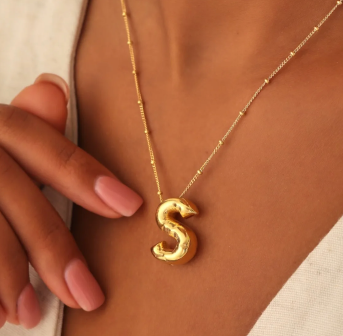 Balloon Bubble Letter Necklace