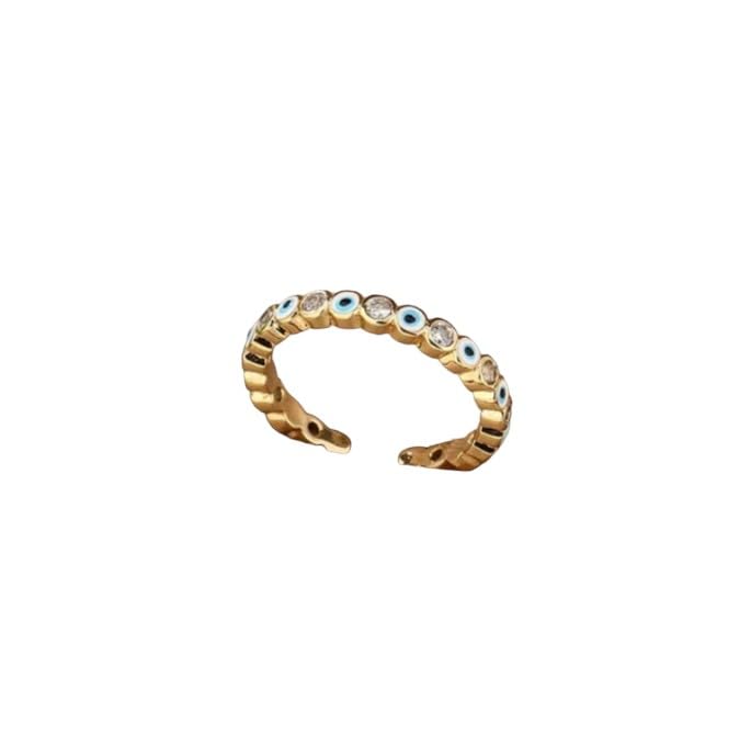 Turkish Evil Eye Open Stackable Ring