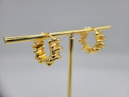 Wrinkle Gold Hoop Earrings