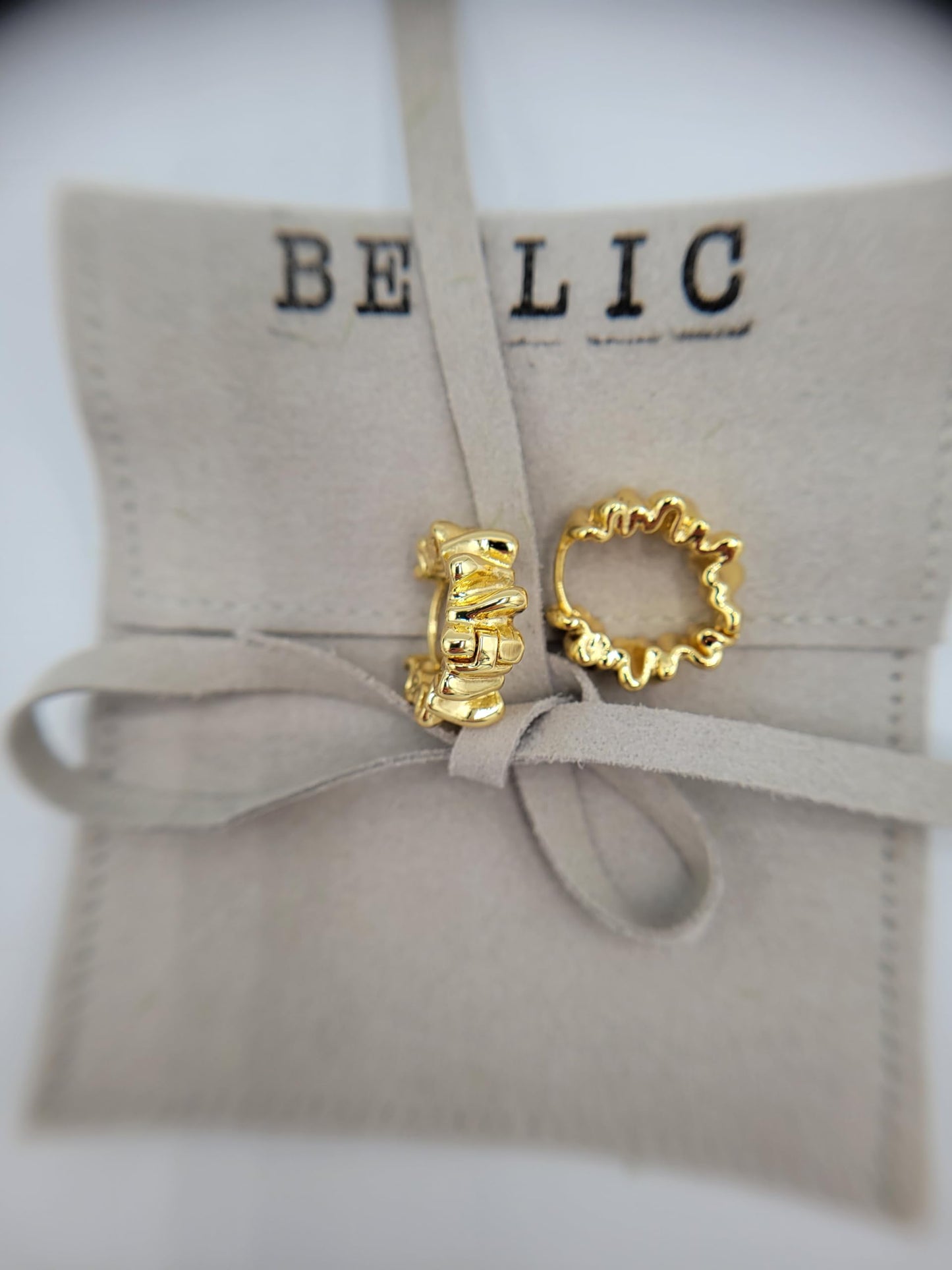 Wrinkle Gold Hoop Earrings